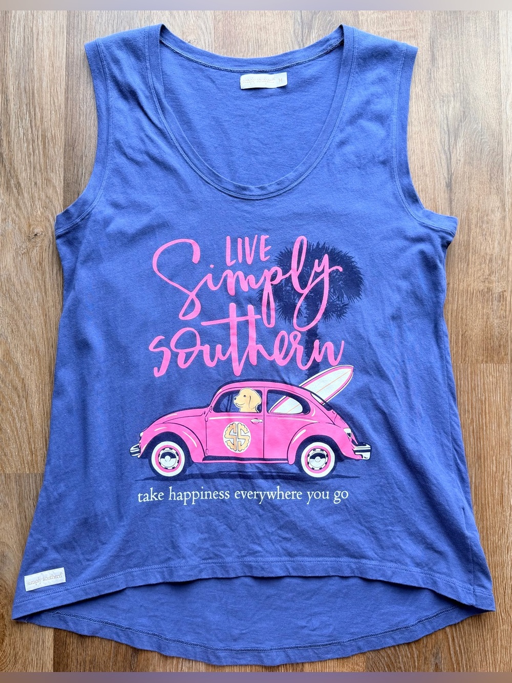 SIMPLY SOUTHERN | Graphic Tank Top | Beachy Southern Tee | Hi Low Sleeveless Top